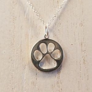 Sterling Silver Dog Paw Necklace